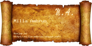 Milla Ambrus névjegykártya